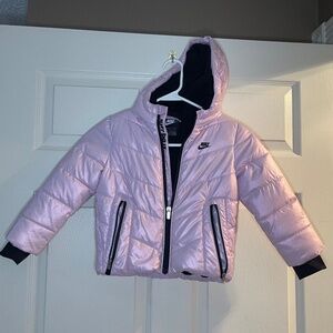 Nike toddler girl puffer winter jacket size 3T Arctic Pink
